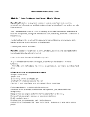 Mental Health Exam 3 Study Guide - Mental Health Exam 3 Study Guide ...