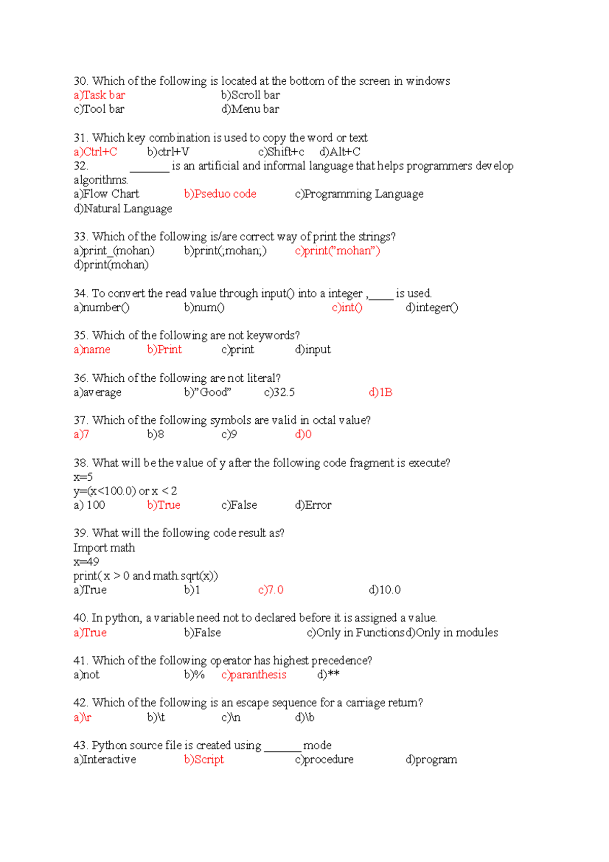 Python Part 2 Question and Answers - Which of the following is located ...