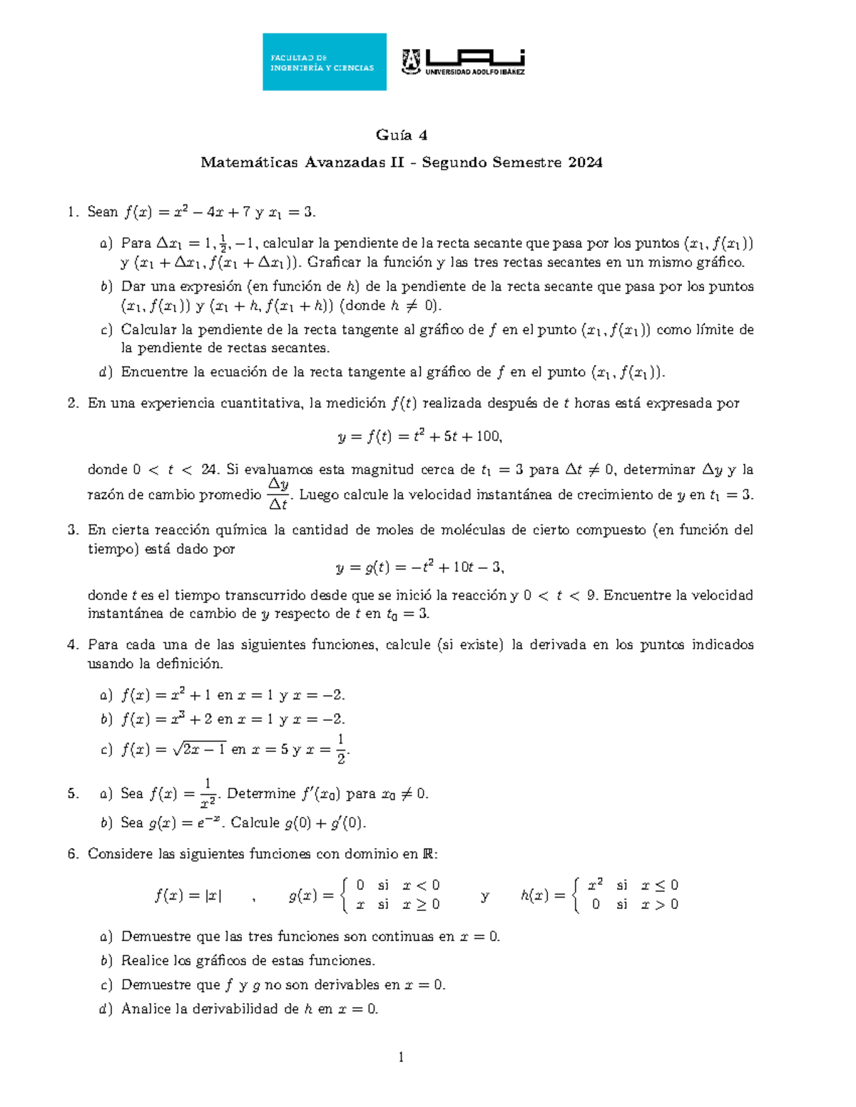 Guía 04 mate II - Gu ́ıa 4 Matem ́aticas Avanzadas II - Segundo ...