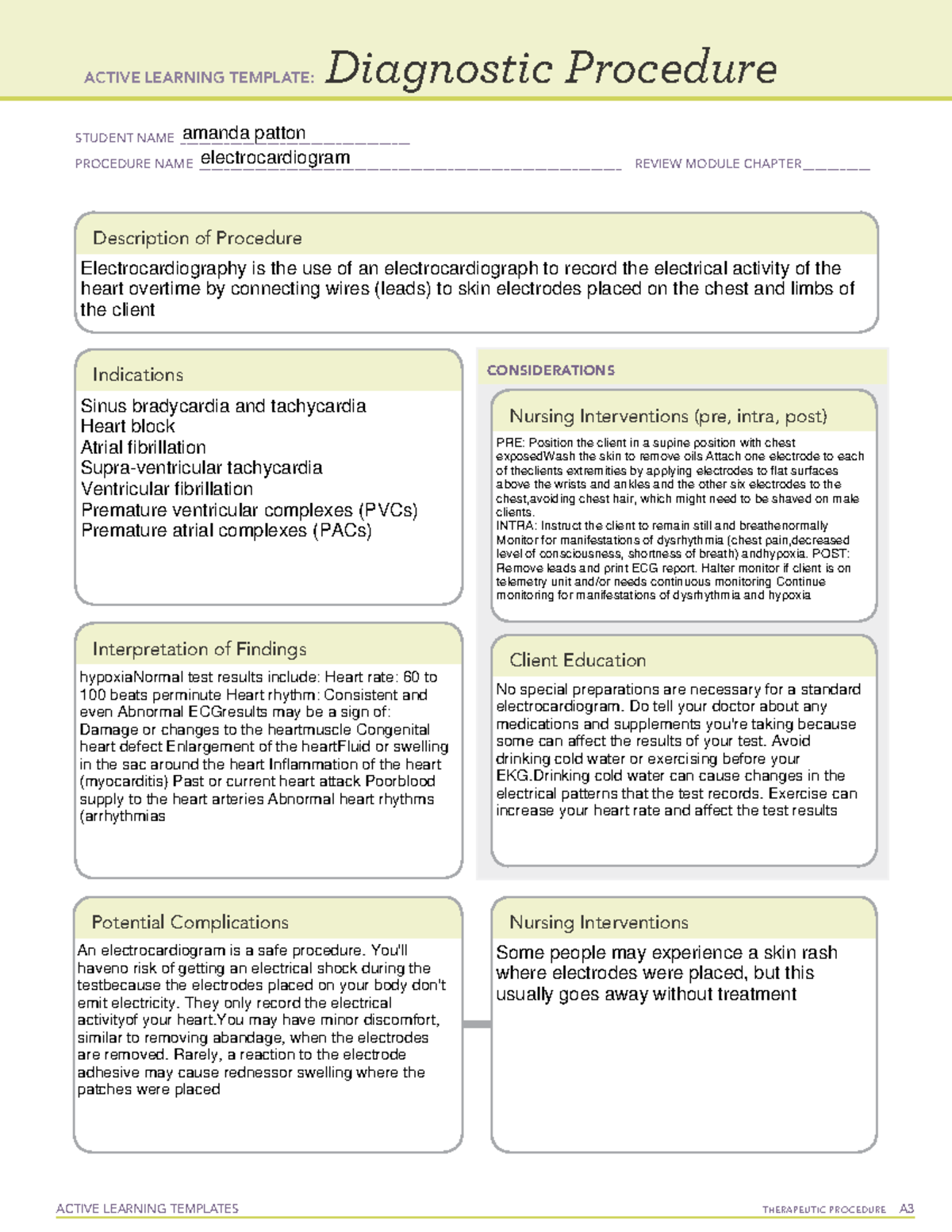 Adult Med Surg Diag Procedure - Active Learning Templates Therapeutic 