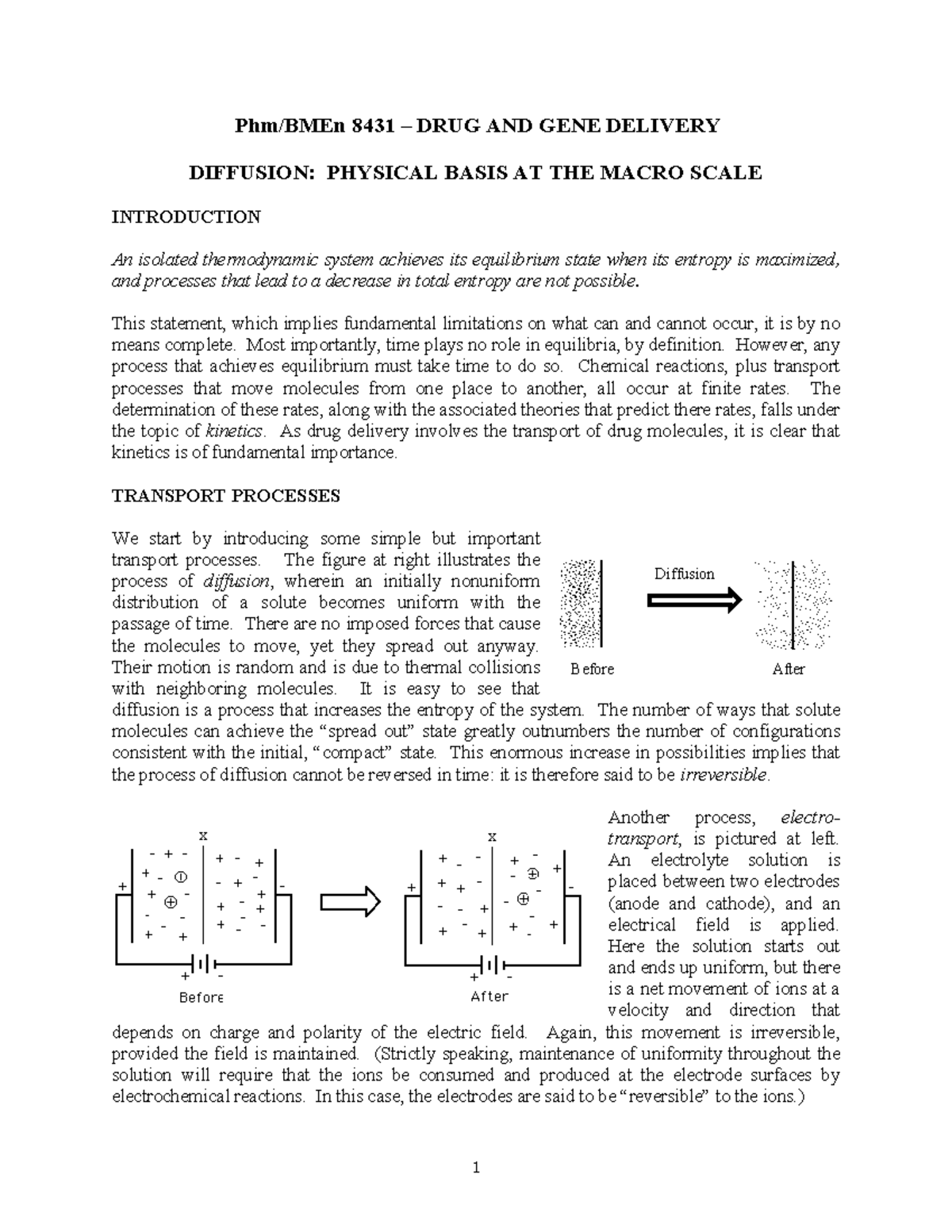 DiffusionMacro Scale Phm/BMEn 8431 DRUG AND GENE DELIVERY