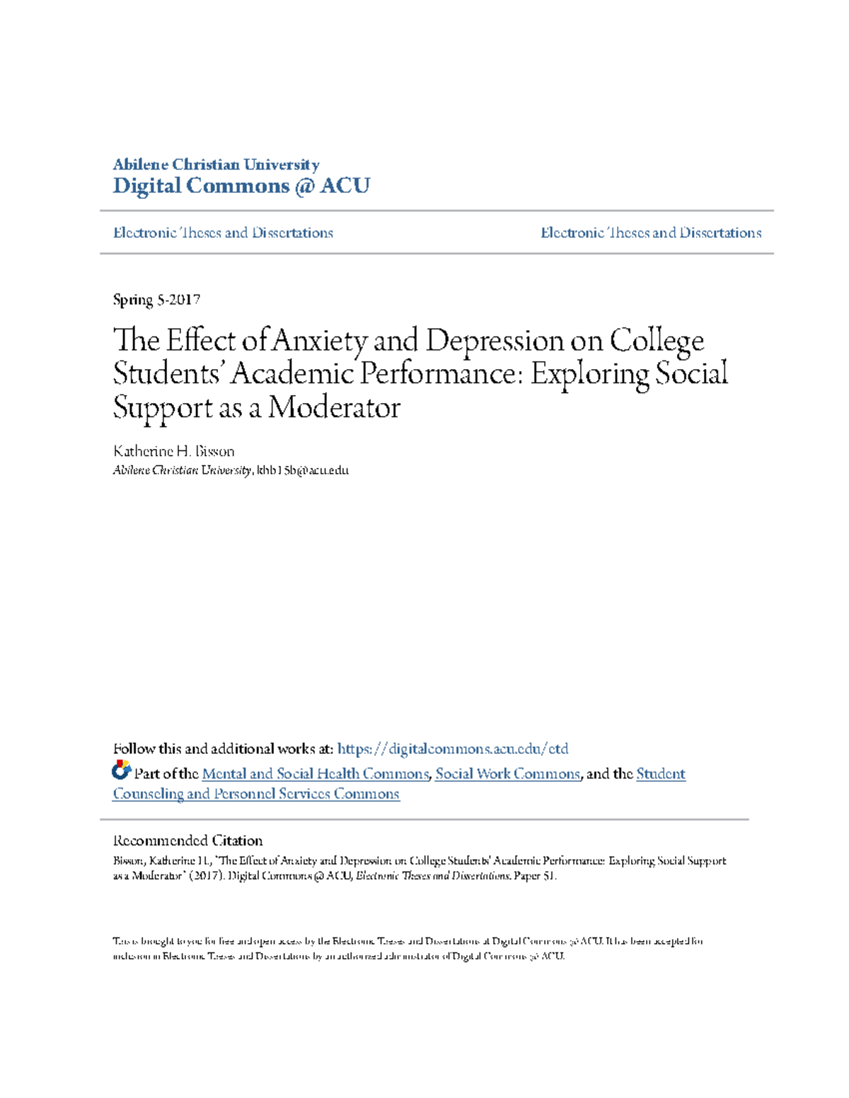 The Effect of Anxiety and Depression on College Students Academi ...