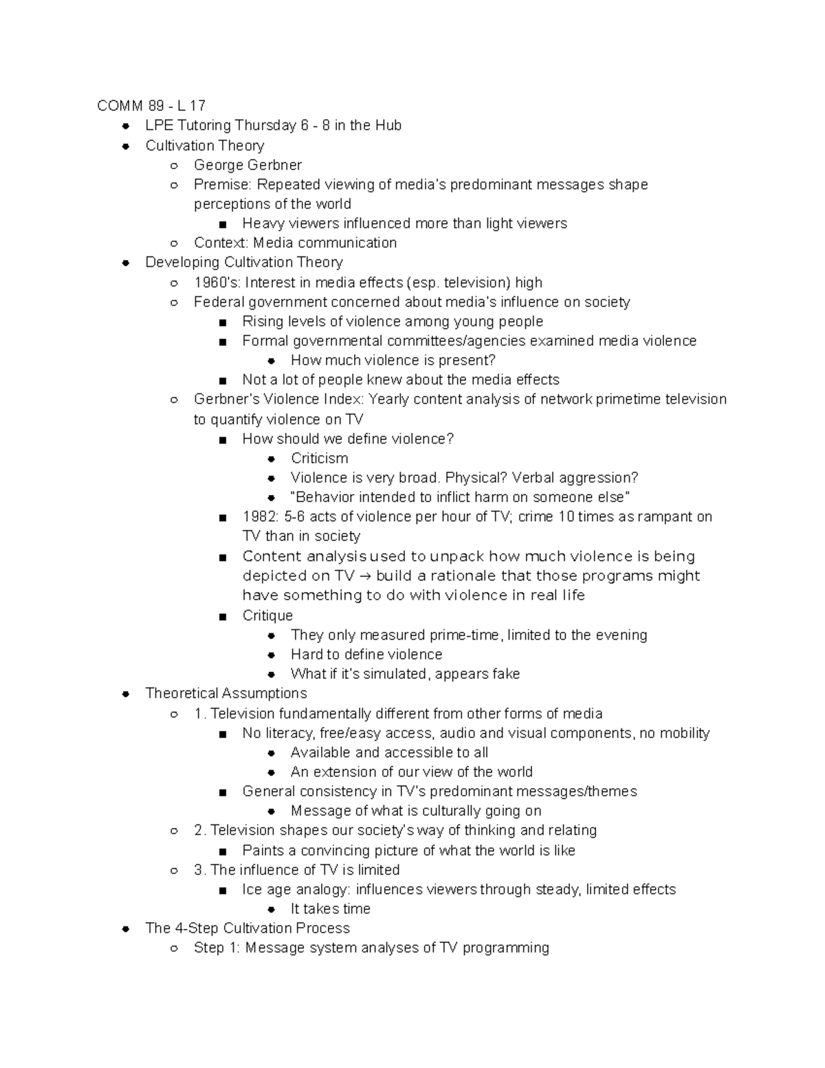 COMM 89 - L 17 - Professor Morola - COMM 89 - L 17 LPE Tutoring ...