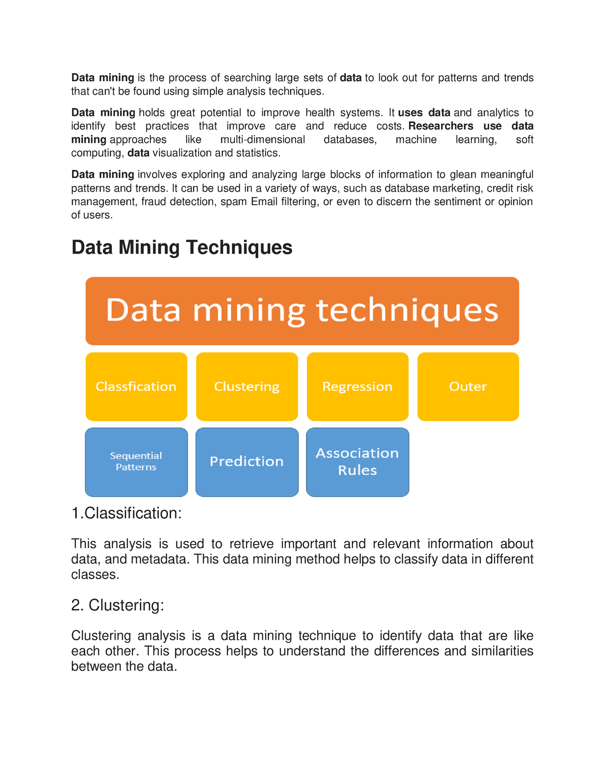 recent research work in data mining