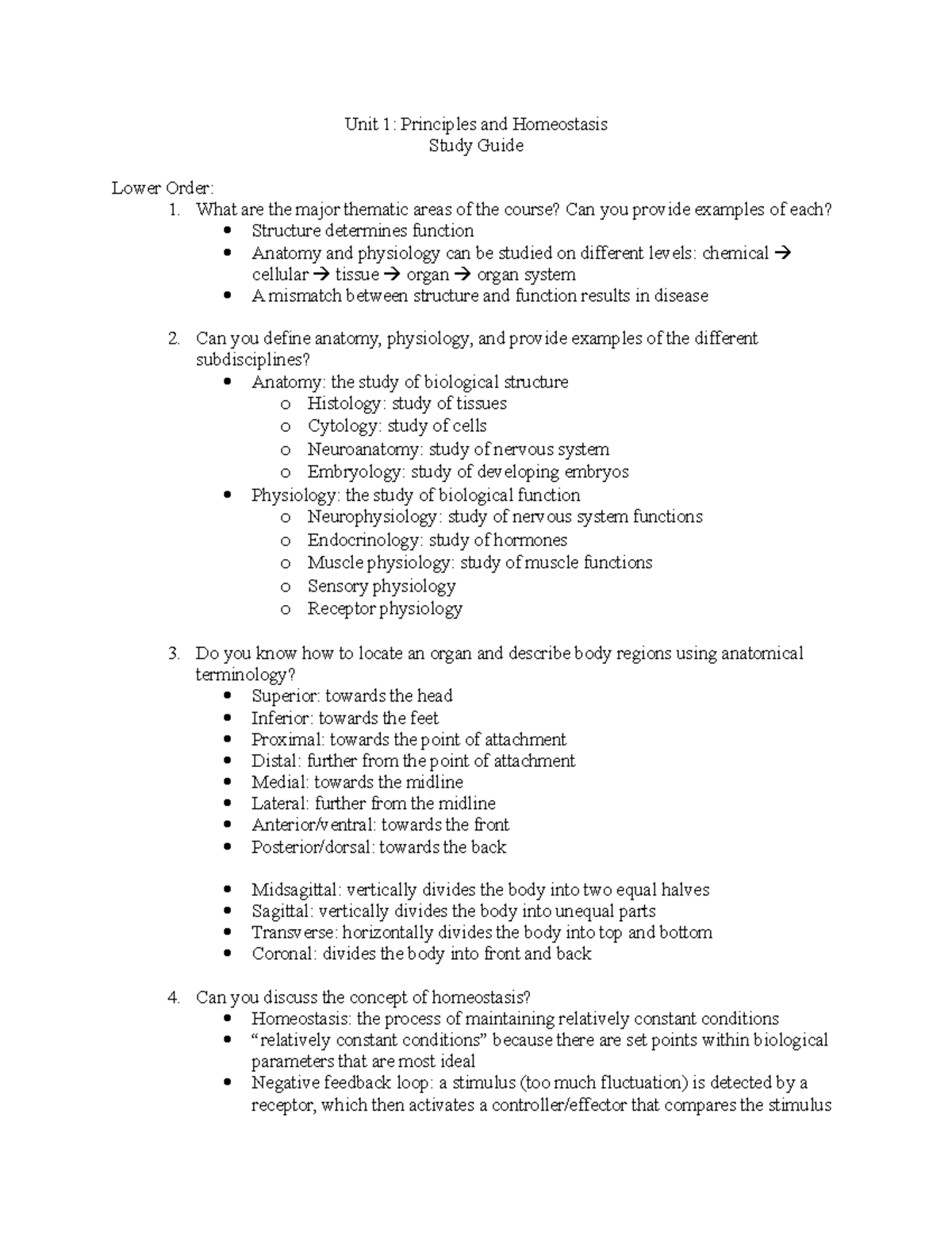 Unit 1 Study Guide - Redden, Krauss PNB 2264 - Unit 1: Principles and ...