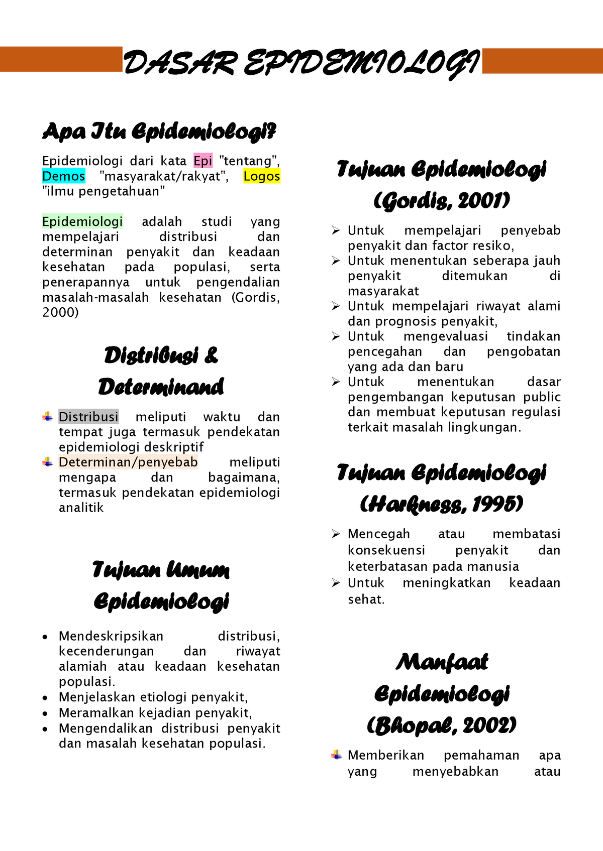 Apa Itu Epidemiologi - DASAR EPIDEMIOLOGI Apa Itu Epidemiologi ...