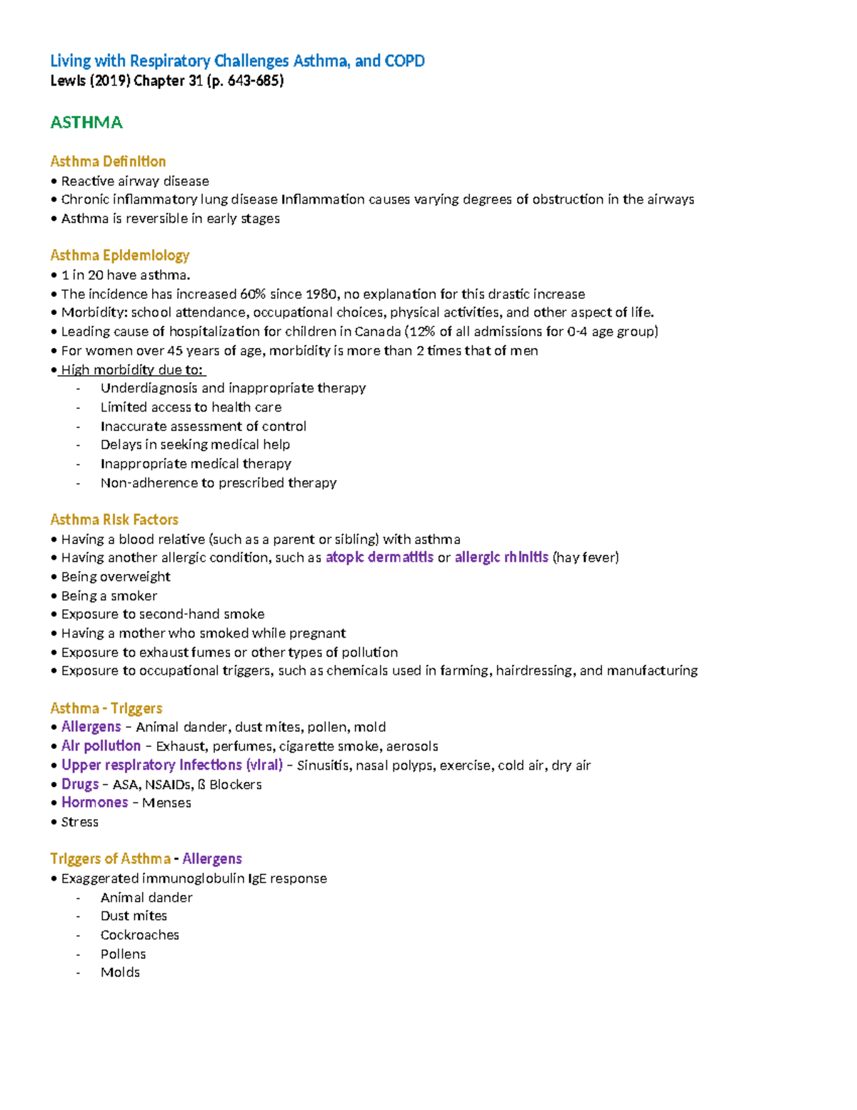 COPD - notes for COPD - Living with Respiratory Challenges Asthma, and ...