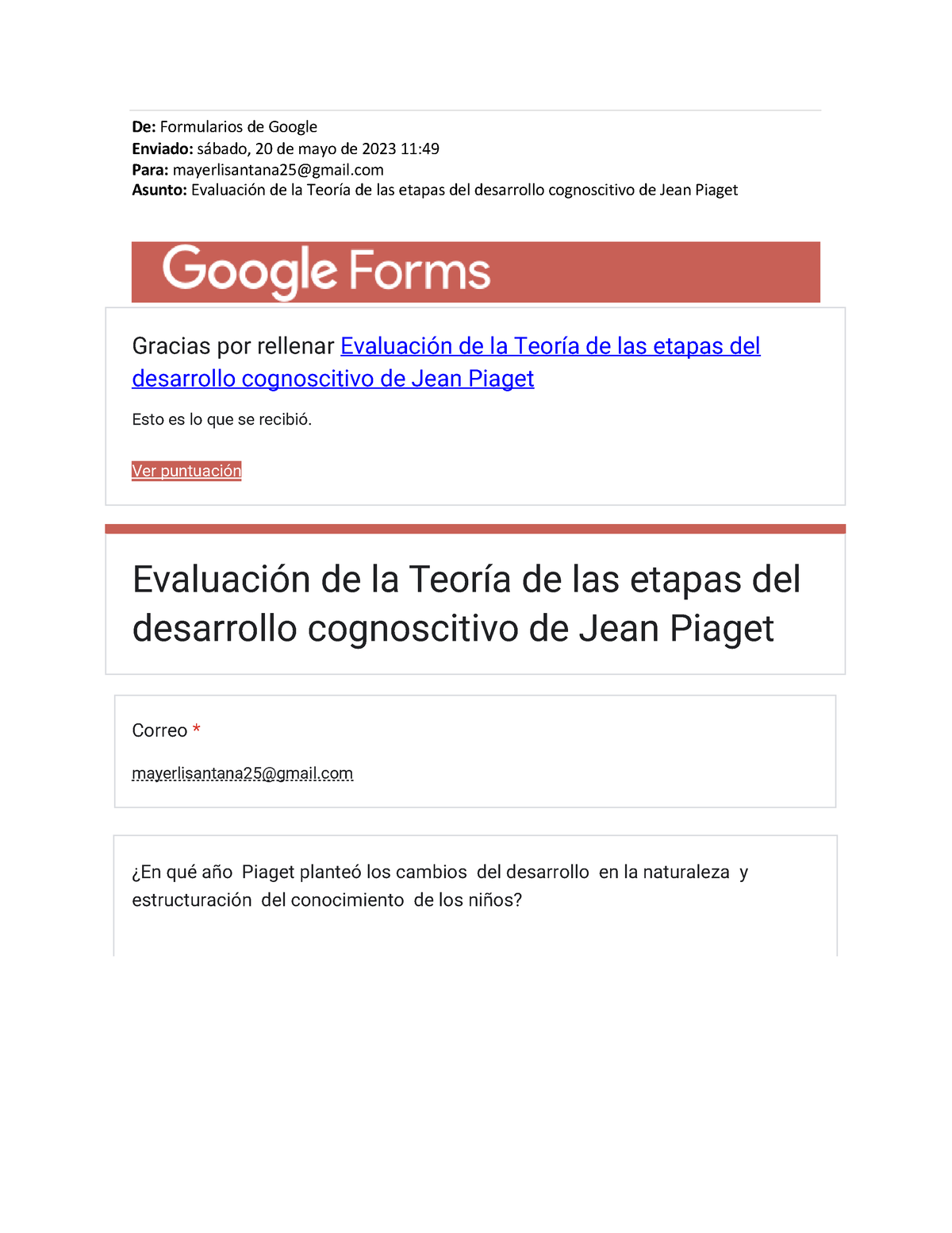 Evaluaci n de la Teor a de las etapas del desarrollo cognoscitivo