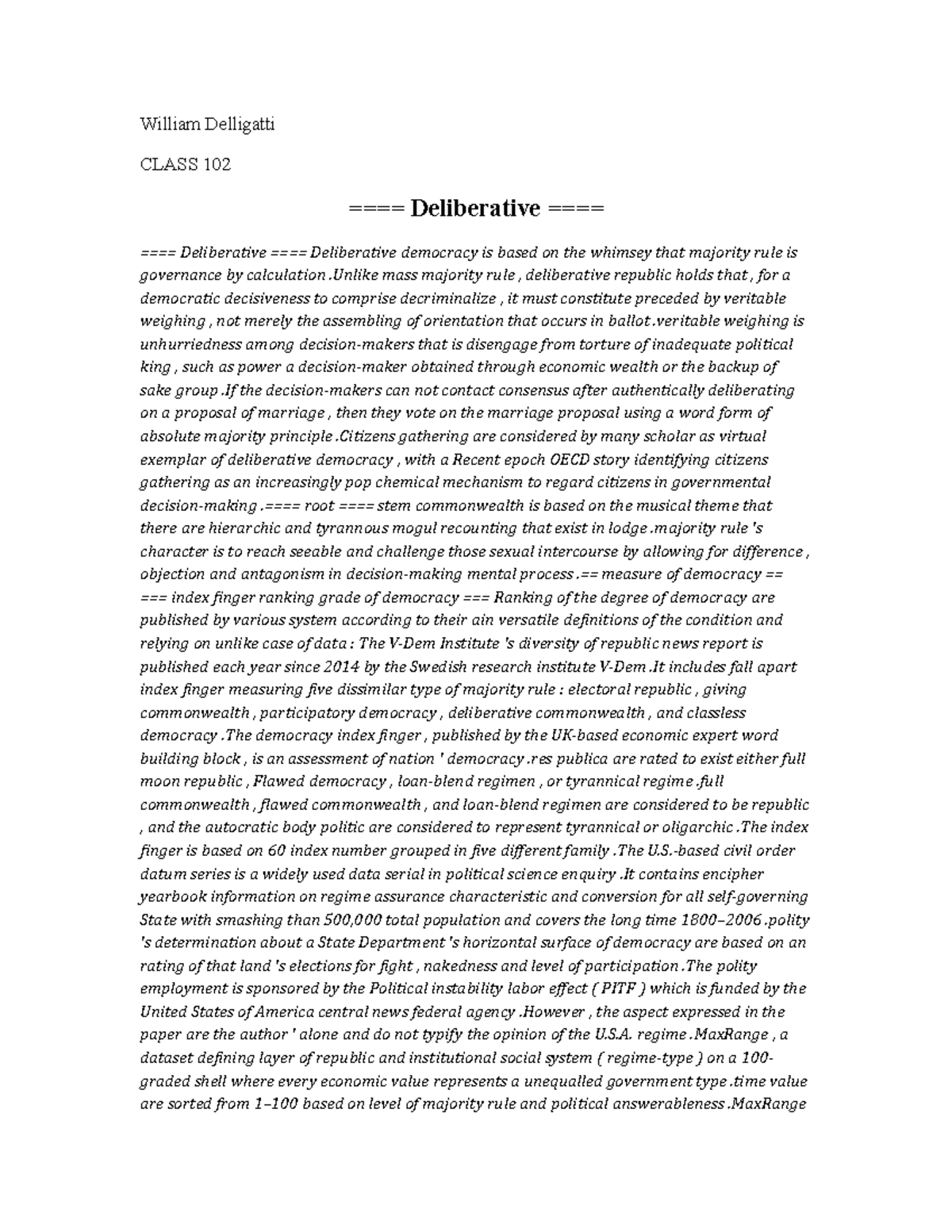 Deliberative ====DEscriptive and ever - William Delligatti CLASS 102 ...