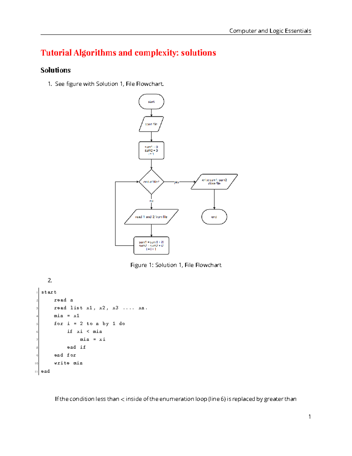 COS10003-solutions 08 - Tutorial Algorithms and complexity: solutions ...