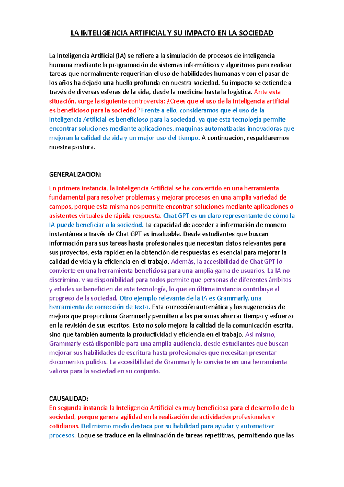 LA Inteligencia Artificial Y SU Impacto EN LA Sociedad - LA ...
