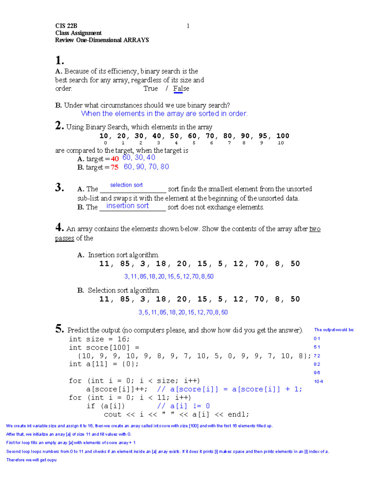 CP: Review 1D - Arrays (sync) - 1D Array 3 - CIS 22B Class Assignment ...