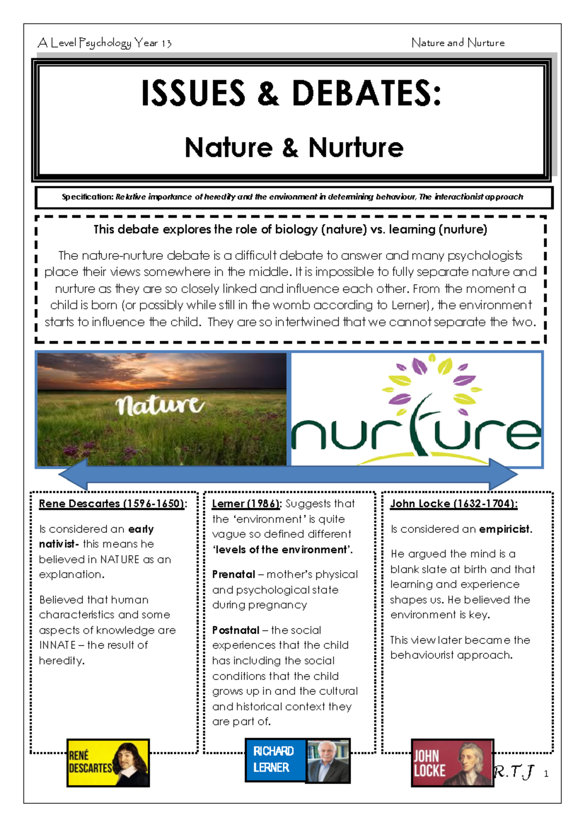 Booklet-Nature-and-Nurture - ISSUES & DEBATES: Nature & Nurture ...
