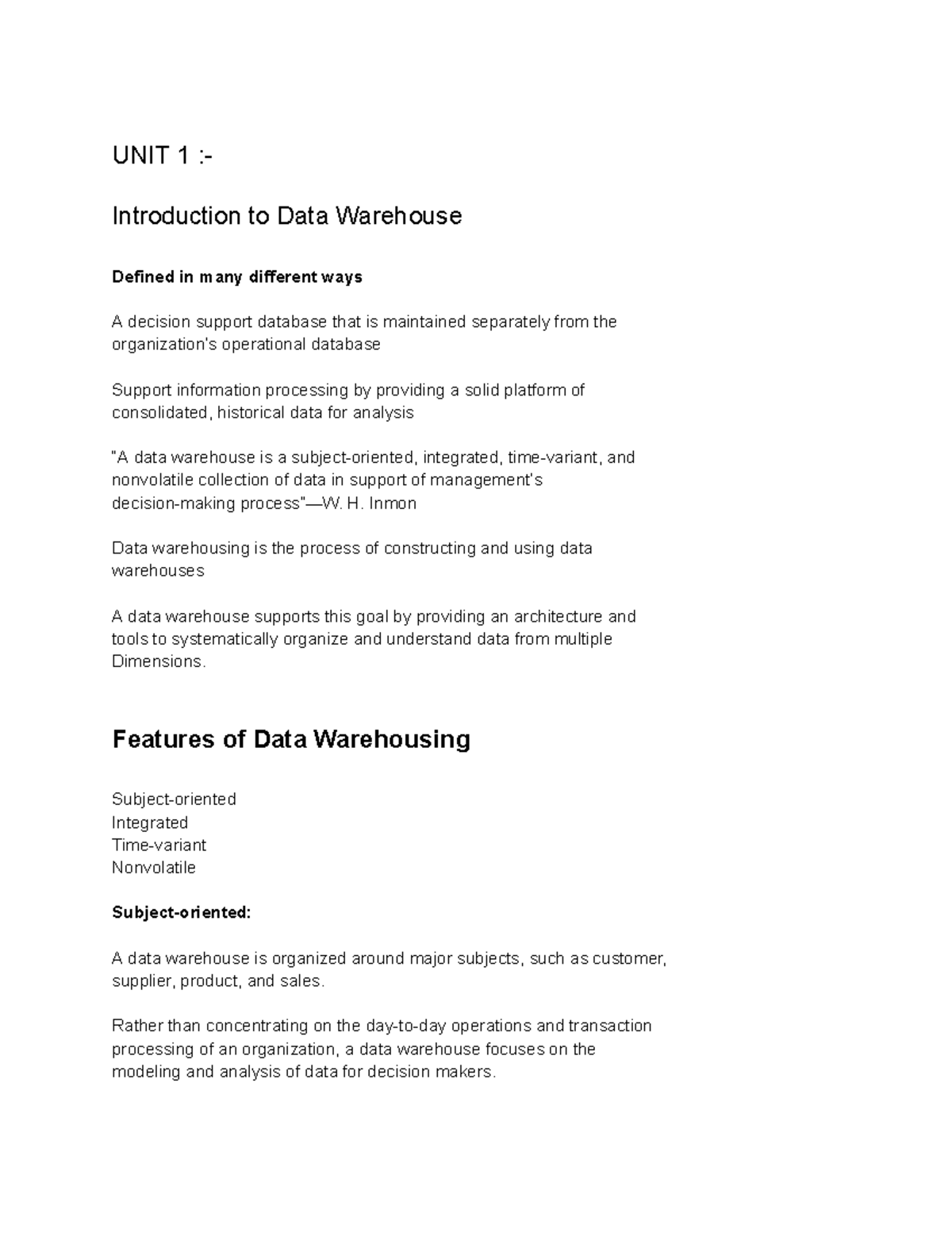 Data Warehousing And Data Mining - UNIT 1 :- Introduction To Data ...