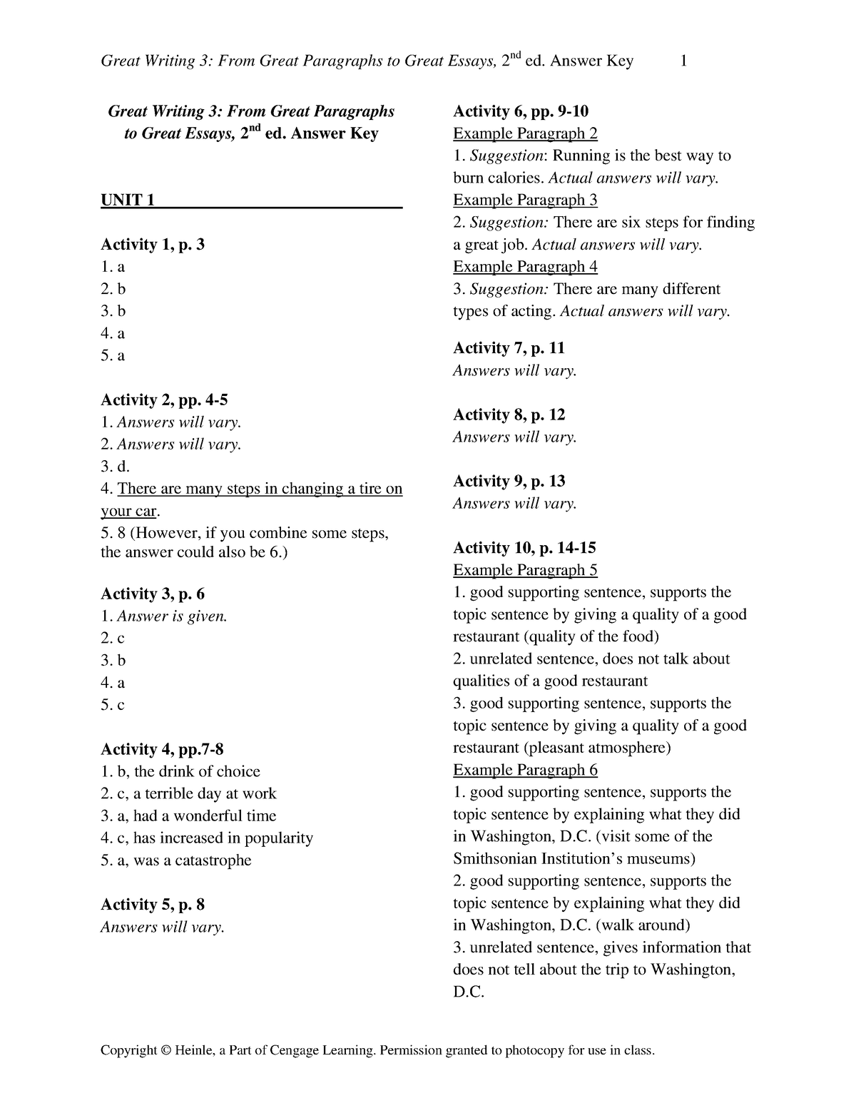 Great-Writing-3 From Great Paragreaphs To Great Essays-Answer Keys ...