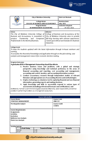 BSMA Strategic Cost Management - Accountancy - Studocu