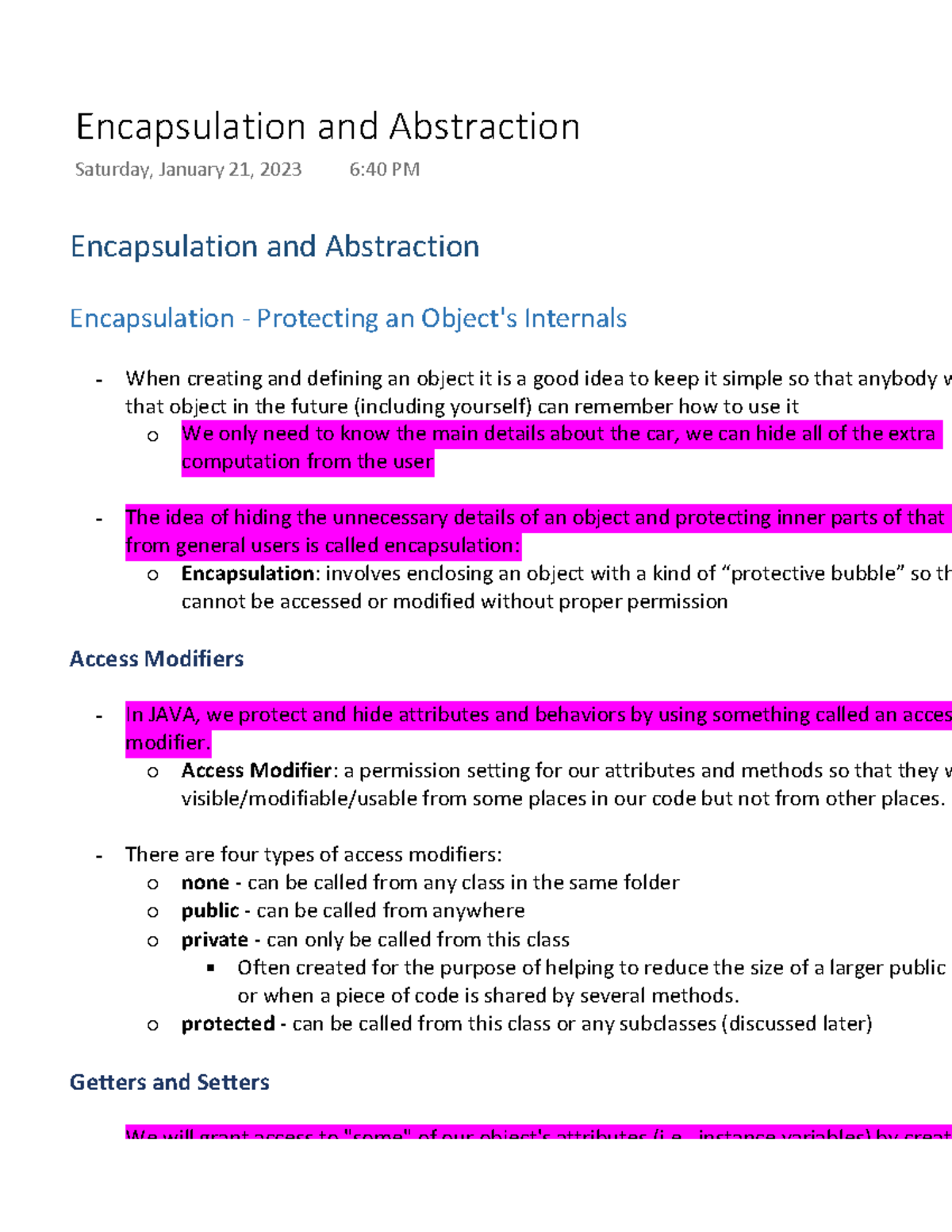 Encapsulation and Abstraction - Encapsulation and Abstraction ...