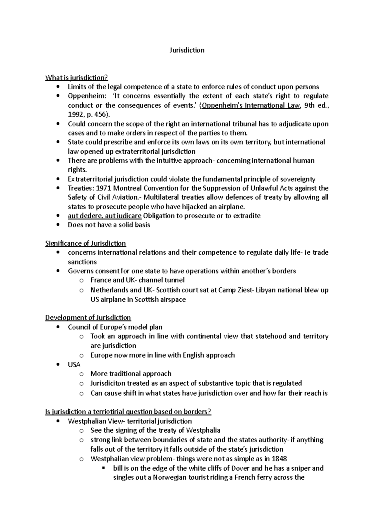 Jurisdiction Jurisdiction What is jurisdiction? Limits of the