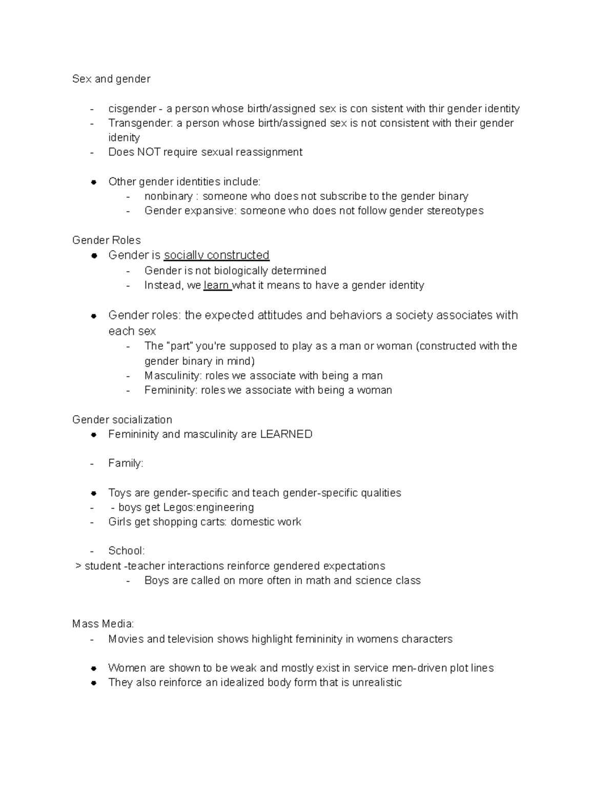 Introduction to Sociology 001 - Sex and gender cisgender - a person ...