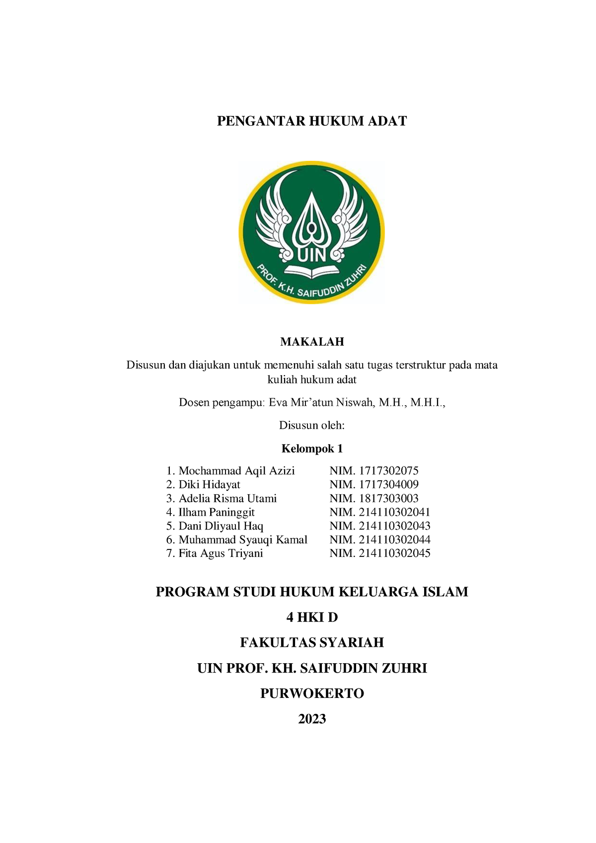 Pengertian Dan Poin Penting Tentang Hukum Adat - PENGANTAR HUKUM ADAT ...