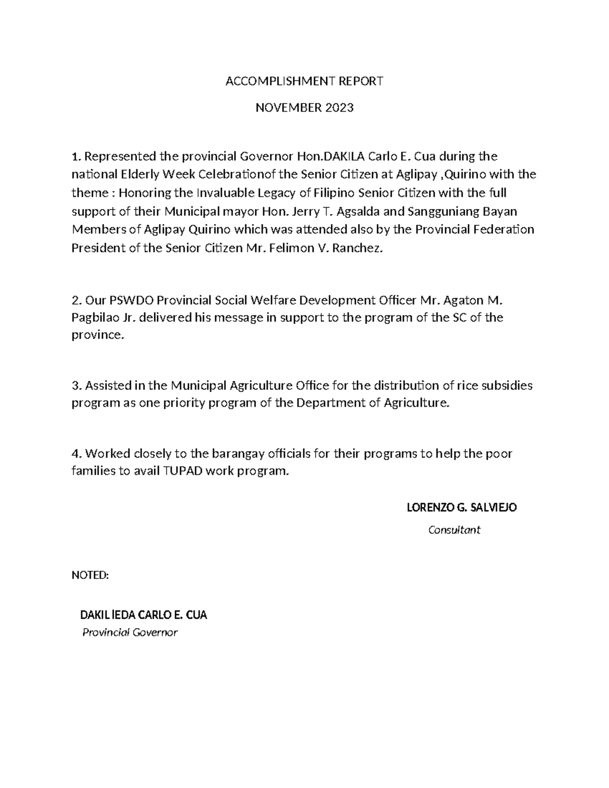 Accomplishment Report JULY 1- 31 - Copy - ACCOMPLISHMENT REPORT ...