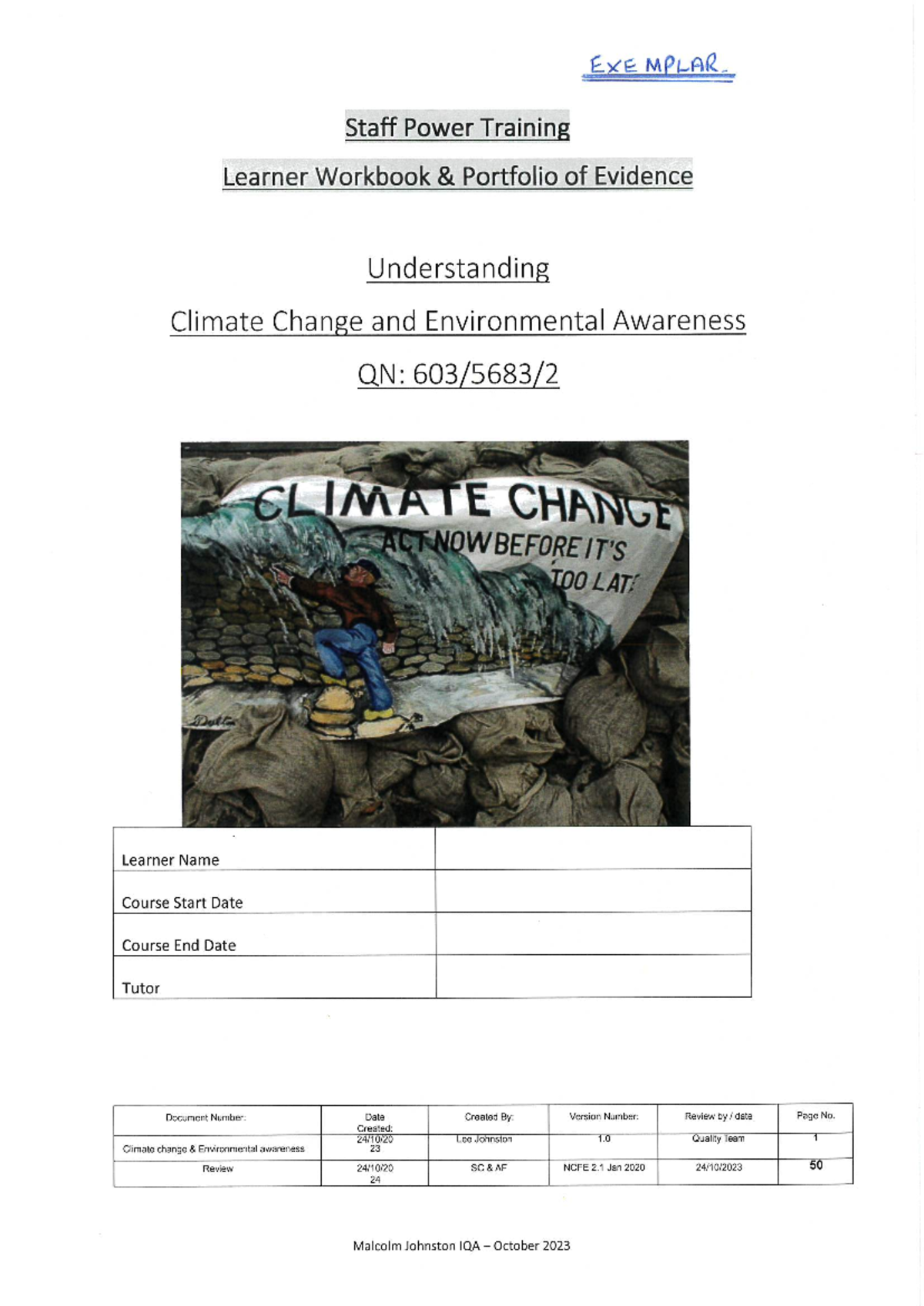 Climate Change & Environmental Awareness QN 603-5683-2 - EXE MPLAR ...