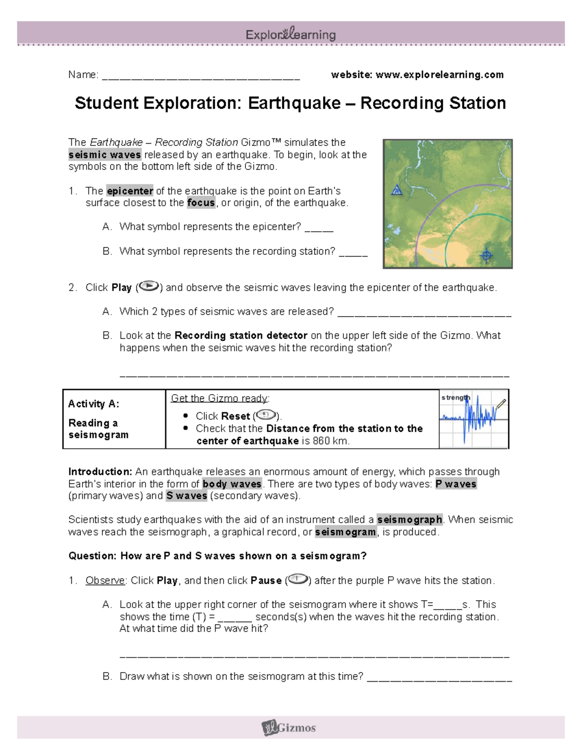 Earthquakerecordingstation gizmo 3 - Name ...