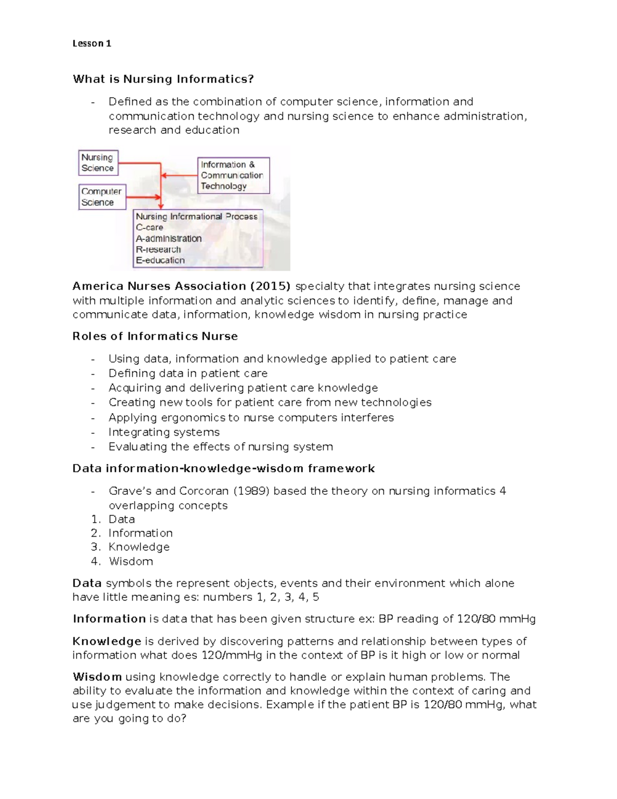 Nursing Informatics Theory - What is Nursing Informatics? Defined as ...