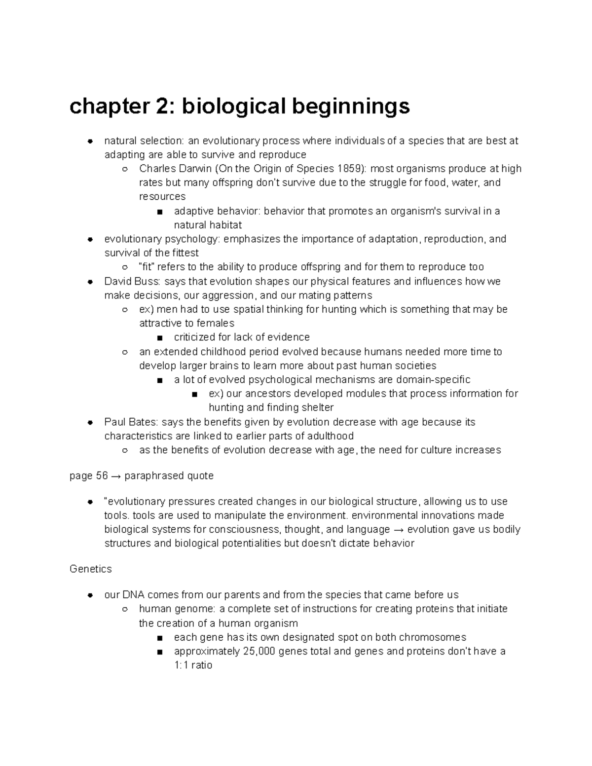 Chapter 2 Biological Beginnings - Chapter 2: Biological Beginnings ...