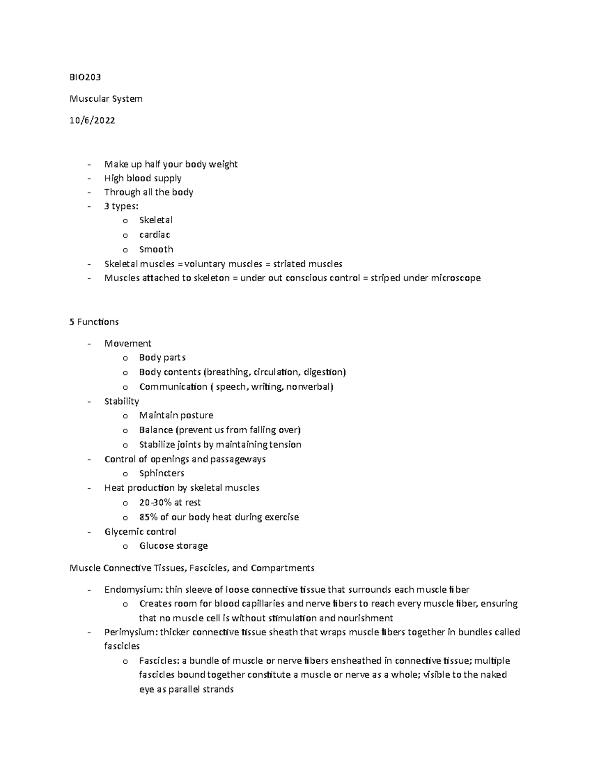 Muscular system - BIO Muscular System 10/6/ Make up half your body ...