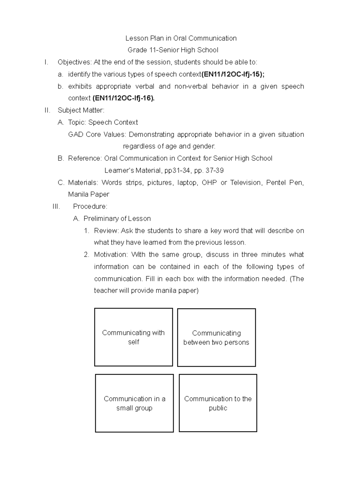 oral-communication-plan-for-grade-11-english-studocu