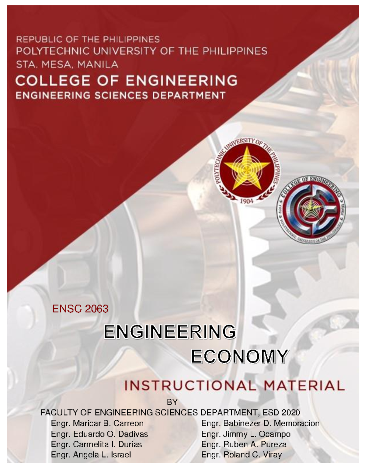 IM- Engineering- Economy - the course material - ENSC 2063 BY FACULTY ...