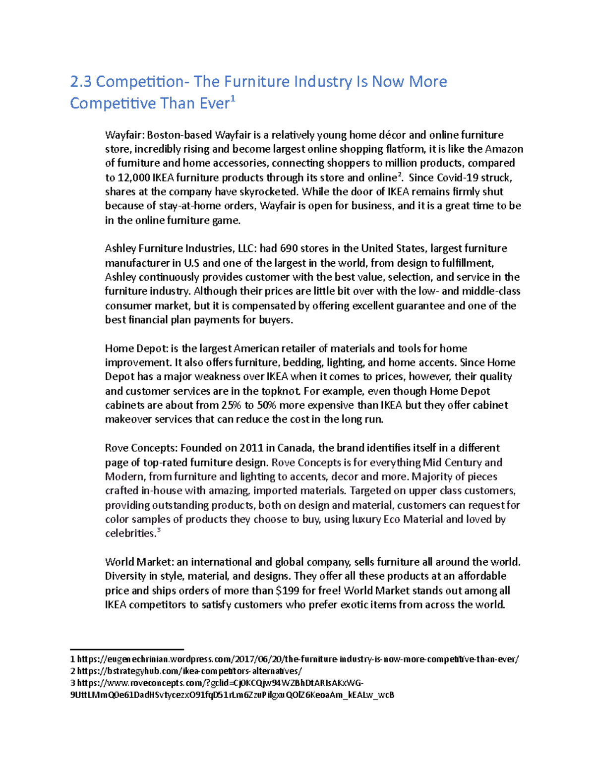 IKEA Competition 2 Competition The Furniture Industry Is Now More