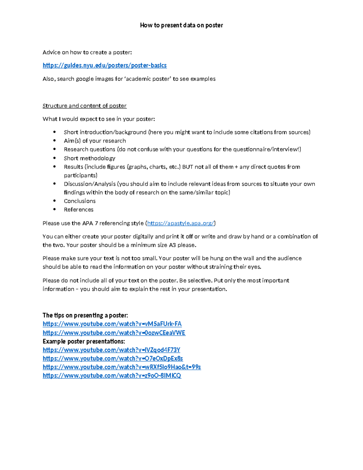 Creating a poster - How to present data on poster Advice on how to ...