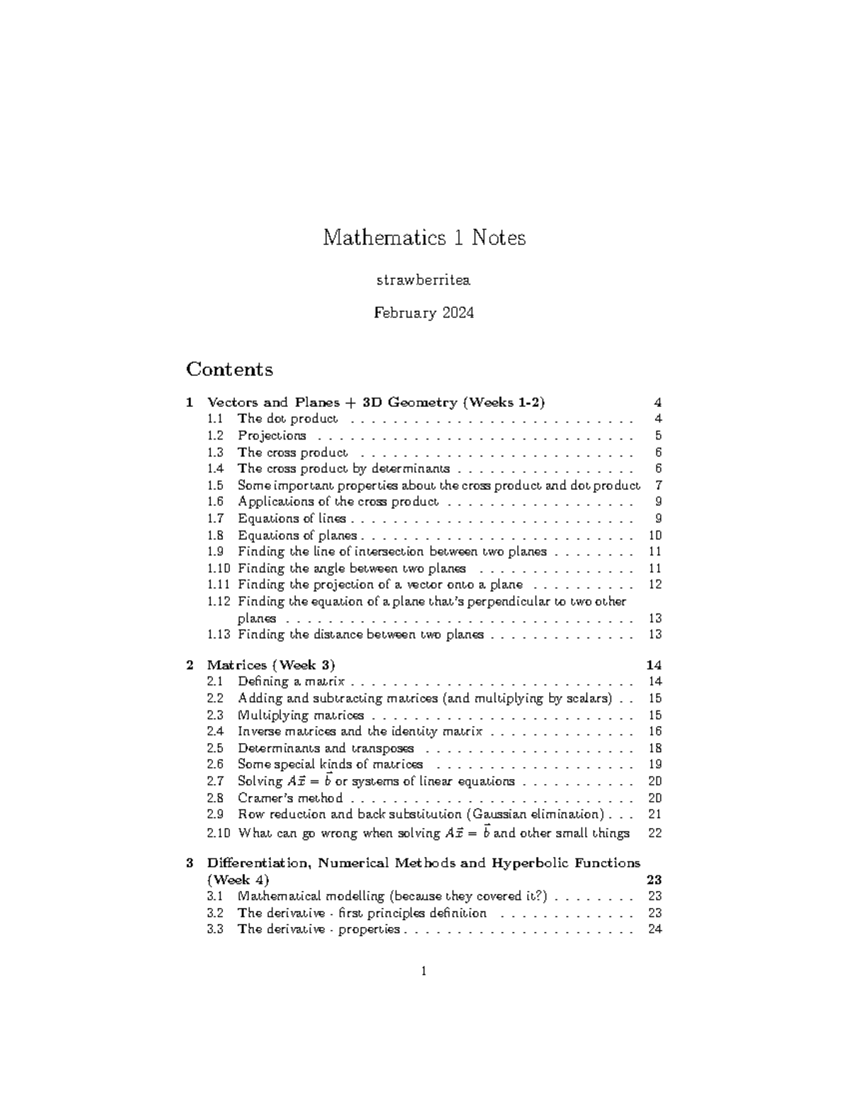 Math 1 Notes Final - Mathematics 1 Notes - February strawberritea 1 ...