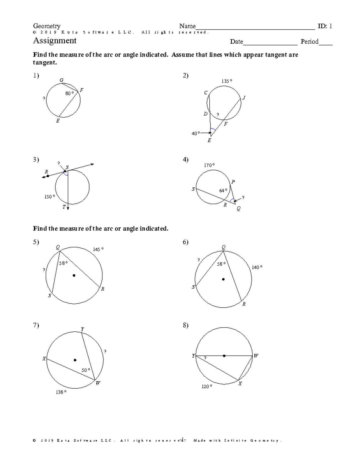 Circles Practice - Geometry assignment - ©n Q 2 N 0 z 1 v 9 J eKuuCtuar ...