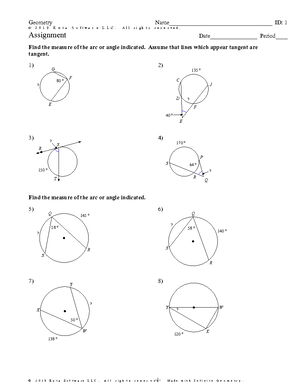 Unit 8 review sheet - Geometry assignment - Name ...