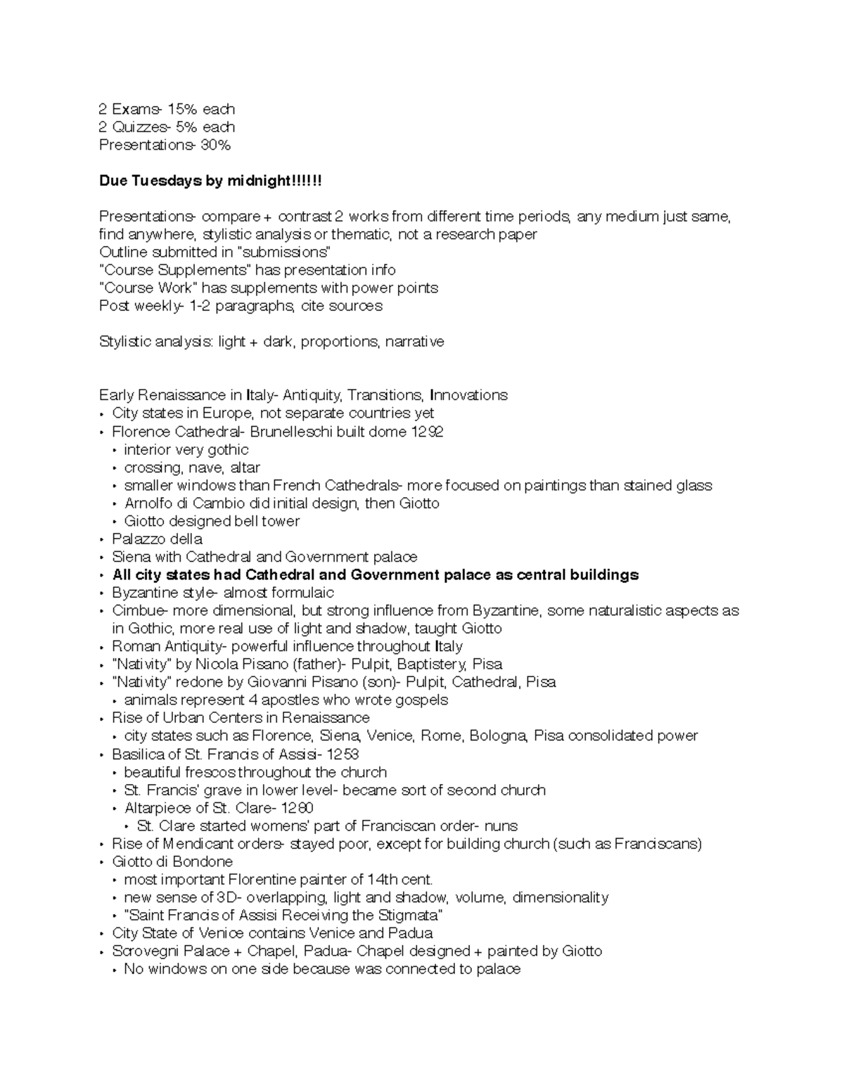 Class #1 - Lecture notes 1 - 2 Exams- 15% each 2 Quizzes- 5% each ...