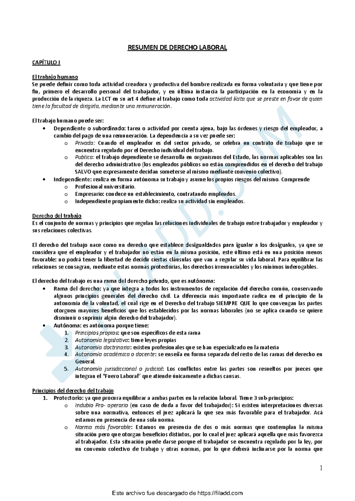 Resumen de derecho del trabajo y la seguridad social - 1 RESUMEN DE ...