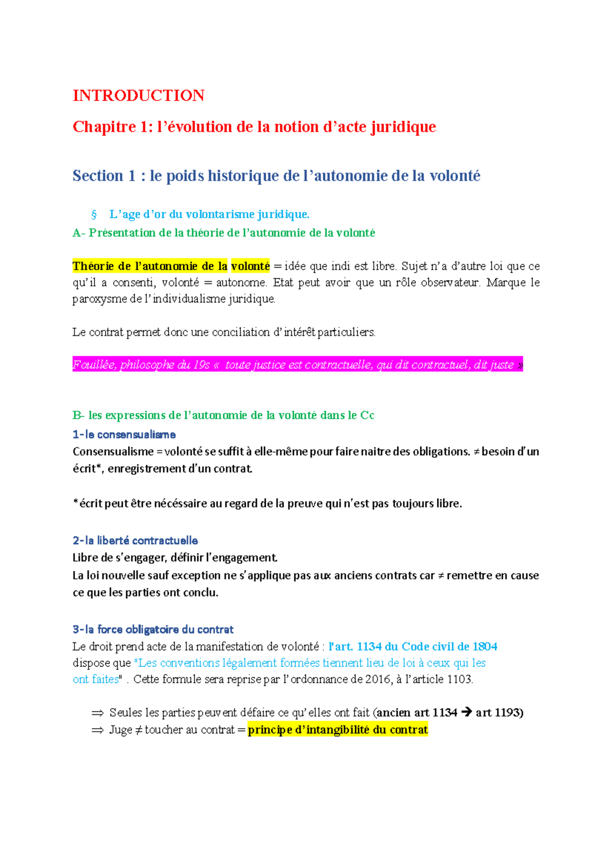 Fiche DE Revision Introduction Chapitre 1 Droit DES Obligations ...