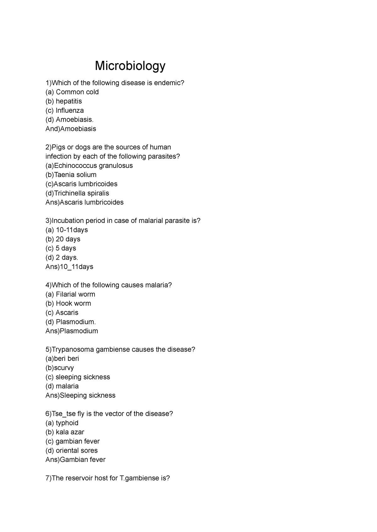 Microbiology - Study Nots - Microbiology 1)Which Of The Following ...