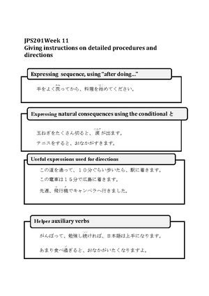 Jps1 W11 Exercises All Kanjis Required The Prior To The Course Studocu