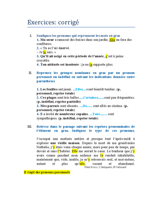 Cours Les procédés de reprise - Les procédés de reprise: les pronoms ...