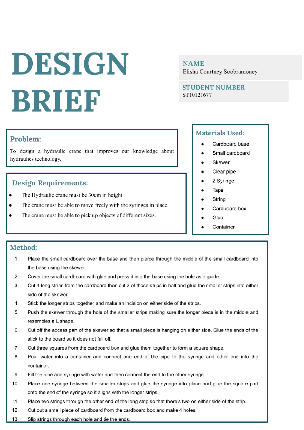 Hydraulic Cranes This Is An Example Of How To Do A Design Brief 