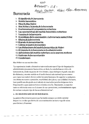 Burocracia de Weber - 8,.1:lf> fJ/ 1CIVCotl(T / I. 4 '- Ar;t'f!bI  gar/a{AJ , I(/eLeI';;//fct¥ - Studocu