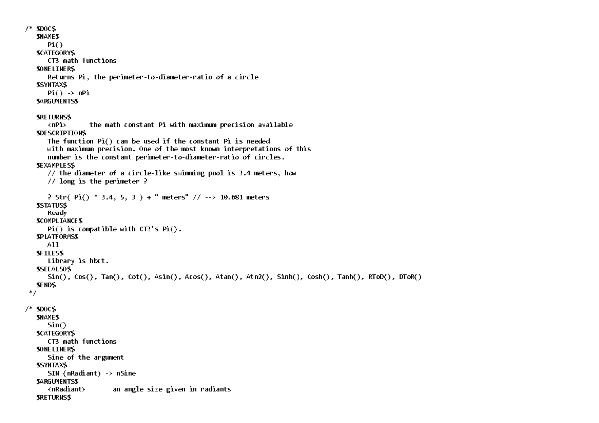 Trig in math - script code for developers of math concepts - /* $DOC ...