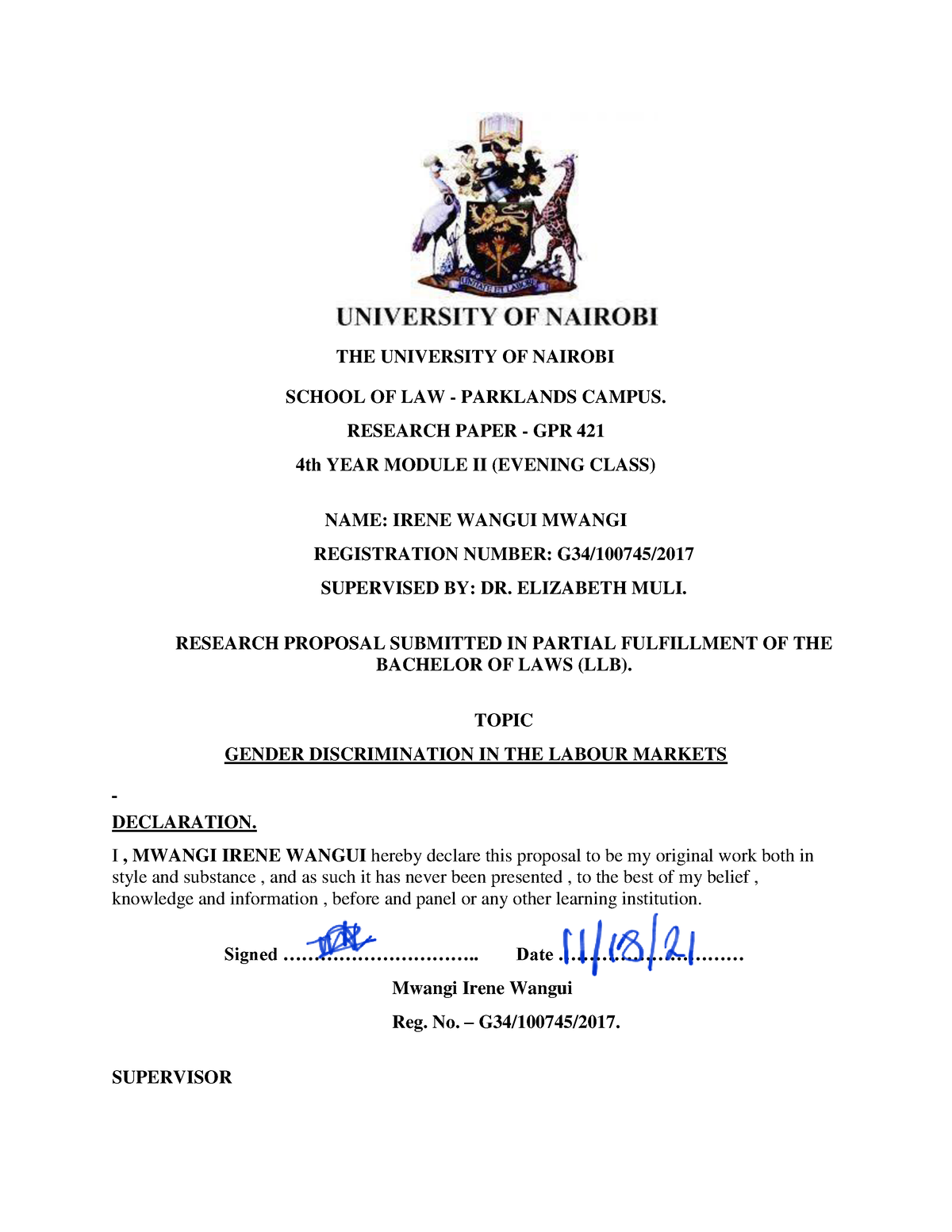 example of a research proposal university of nairobi