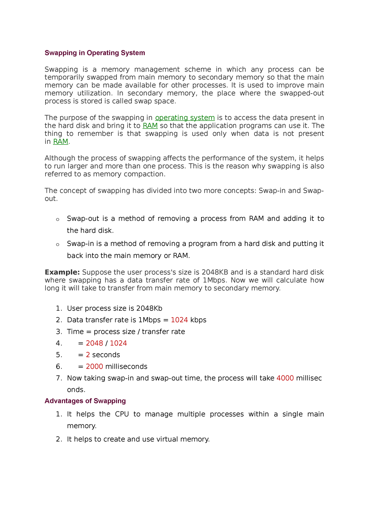 operating-system-unit-3-swapping-in-operating-system-swapping-is-a