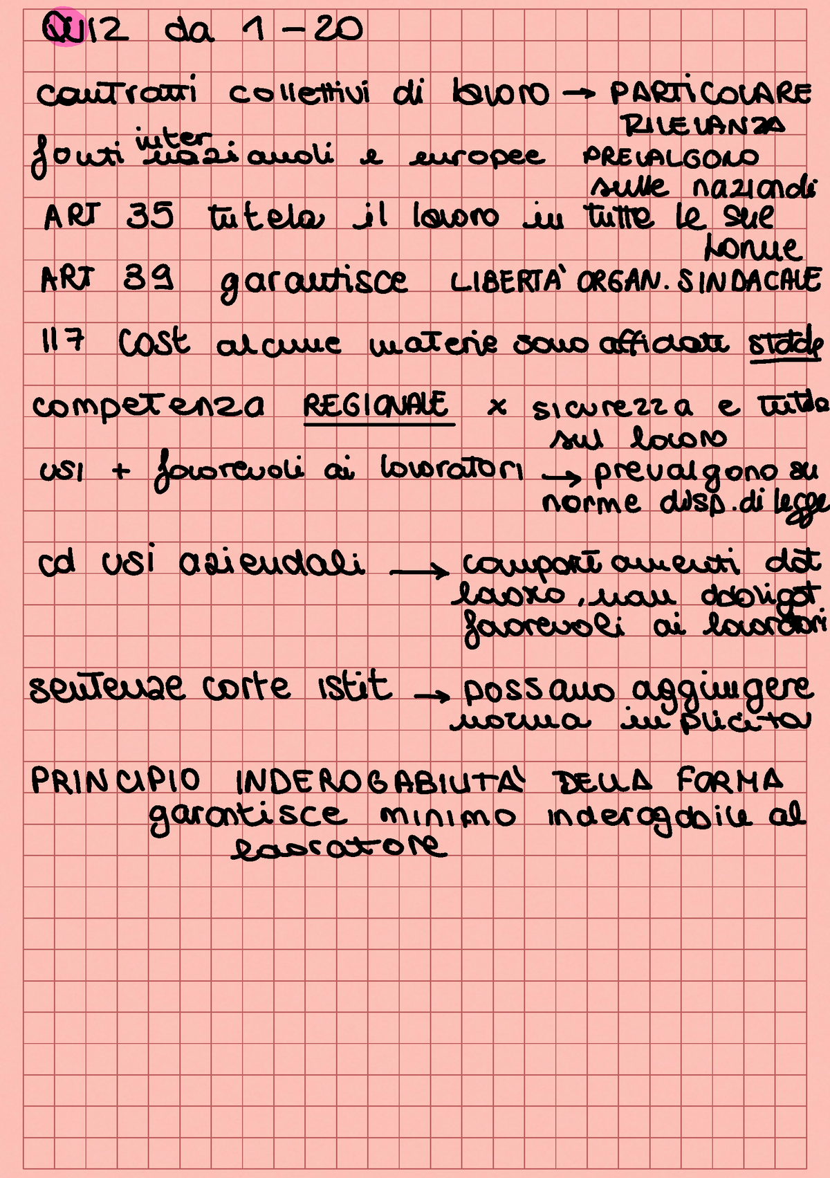 Lezioni Da 1 12 - QUIZ Da 1 20 Contratti Collettivi Di Lavoro ...