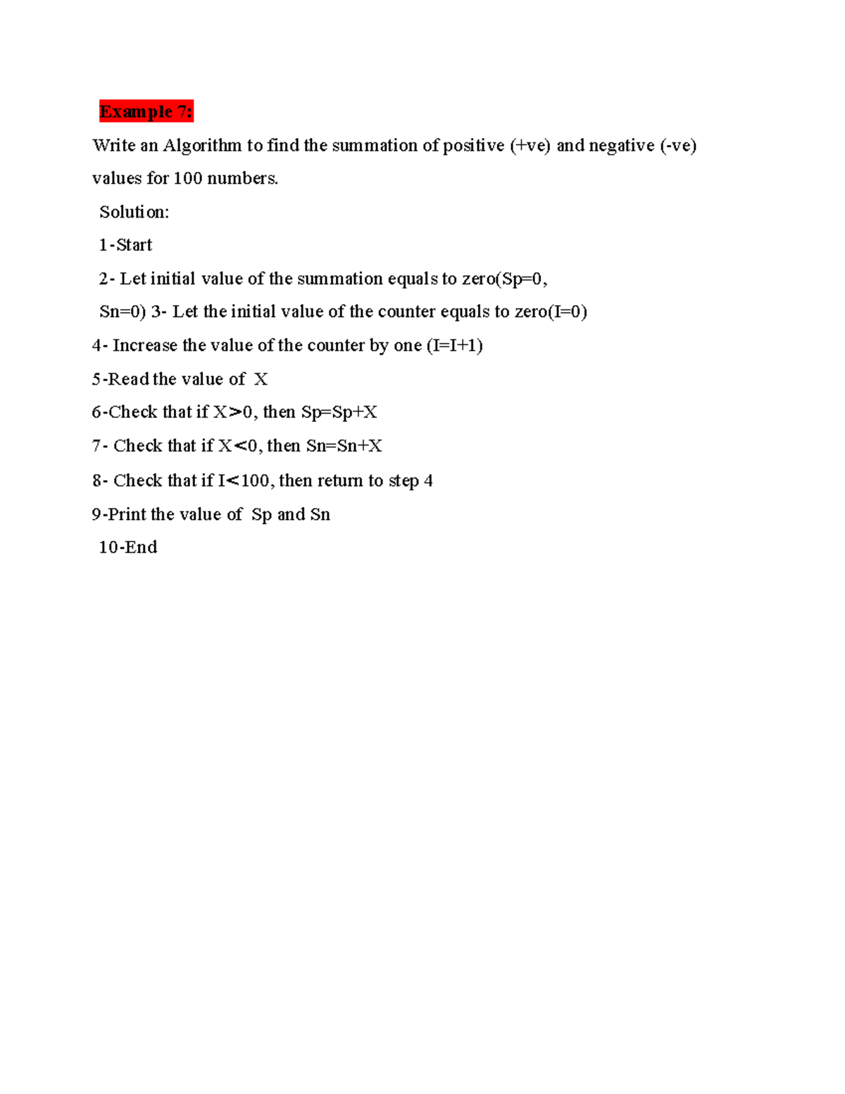 Algorithum solution - Lecture notes 1-3 - Example 7: Write an Algorithm ...